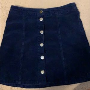 Blue corduroy mini skirt